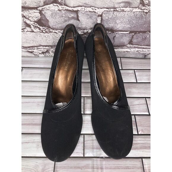 Taryn Rose Black Textile Leather Trim Closed High Heels Women’s Sz 39EU/8.5M US - Picture 4 of 16